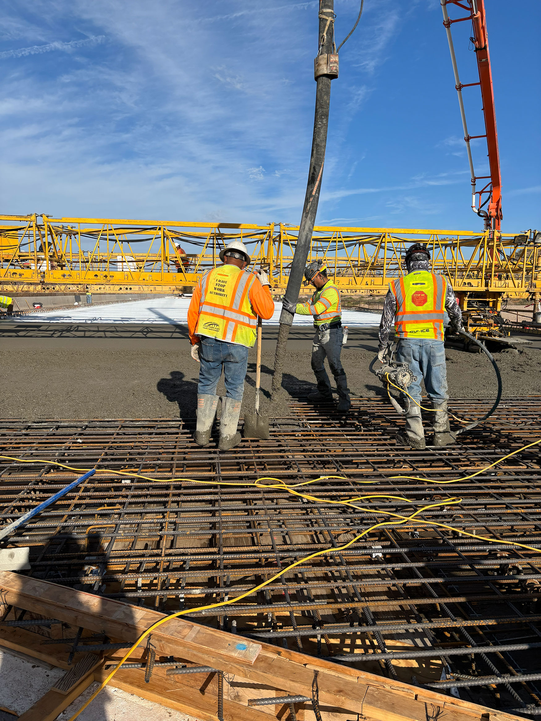 A group of construction workers at a construction site